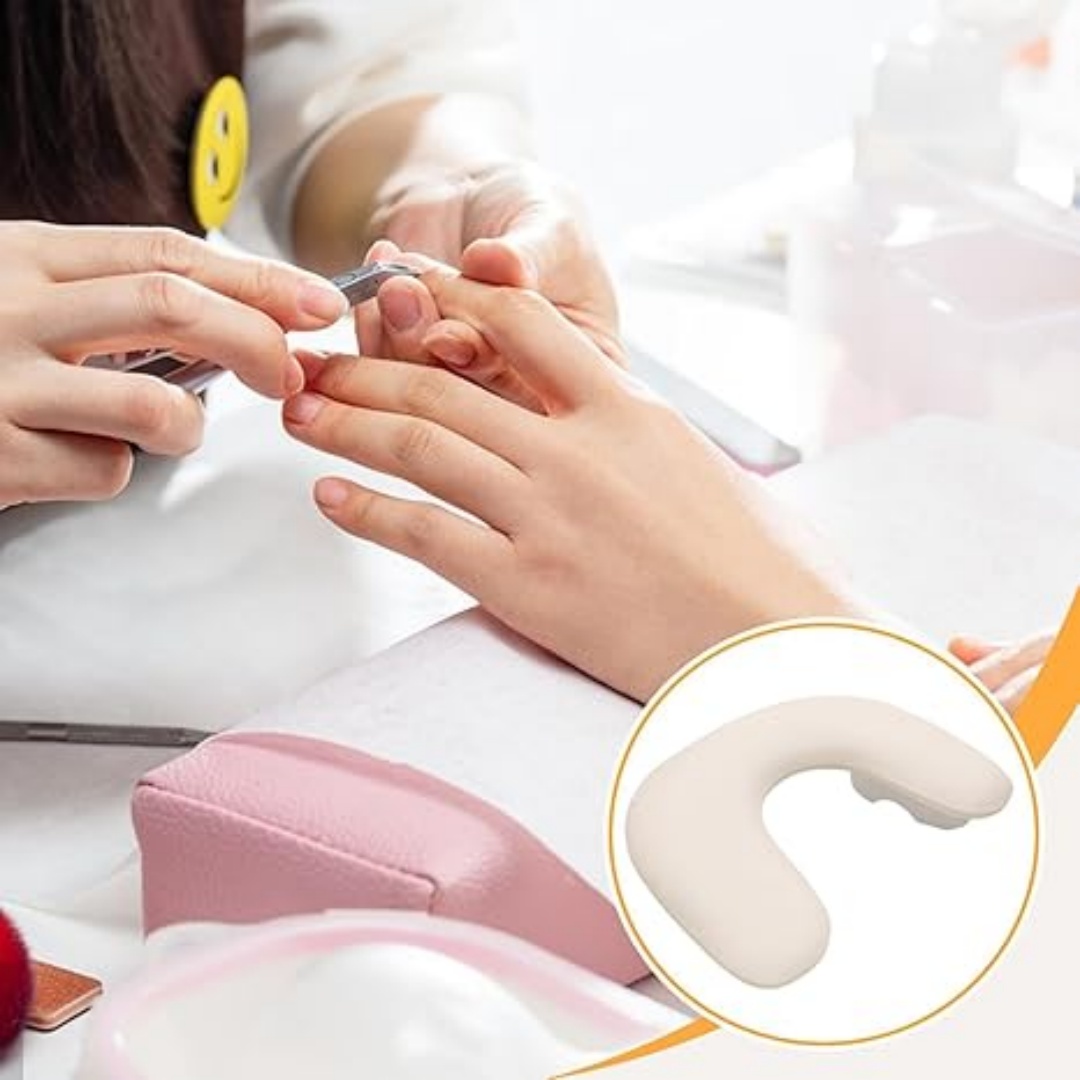 Nail Arm Rest Pillow 17.13 x 11.02 inch, Soft Palm Rest with Built-in Sponge, Detachable Pad for Manicure, Salon and Home, White