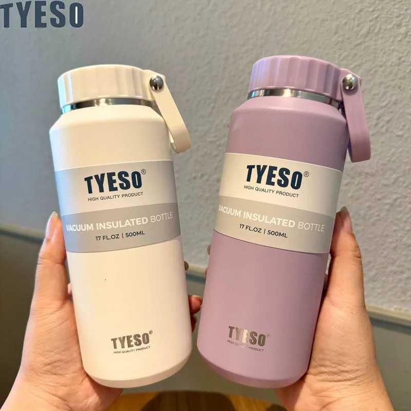 TYESO Insulated Water Bottle Stainless Steel Sport Cup with Handle Portable Travel Mug for Men Women 612 Hours Thermal Cold Hot F250915