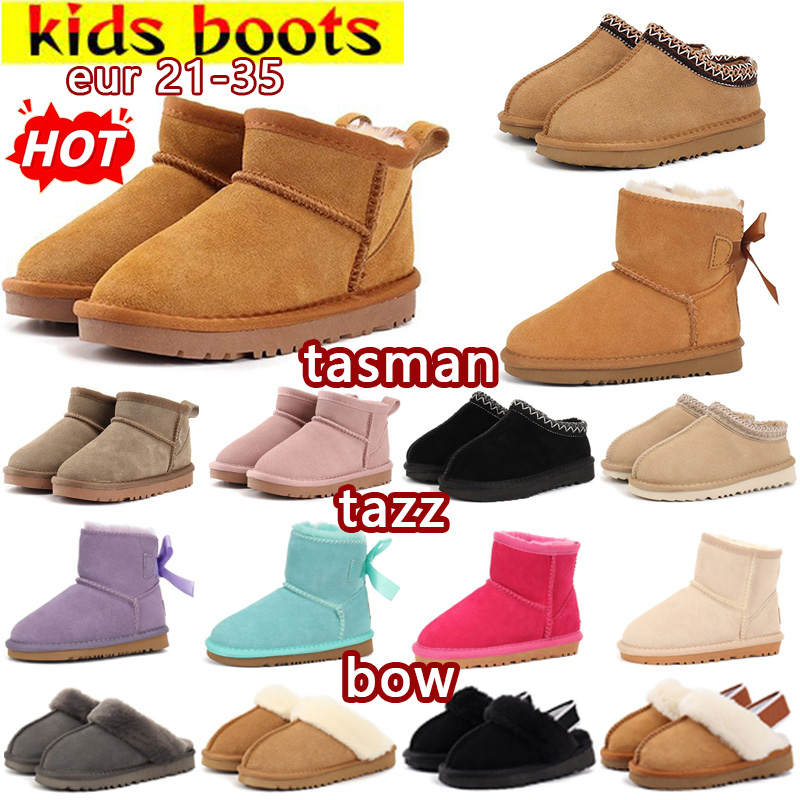 Kids Boots Kids Shoes Snow boots tasman tazz Children Youth Athletic Toddlers Outdoor big Boys little Girls Chaussures Trainers bow Half Boots Ankle Boots eur 21-35