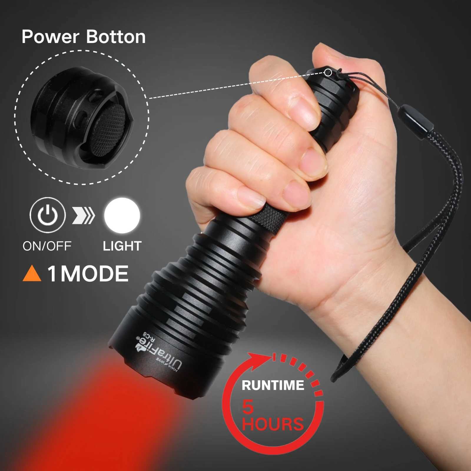 UltraFire C8 Powerful Red Light Led Flashlight 350m Focus Tactical Lantern Night Hunting Spotlight for Coyote Hogs Rabbit Torch C250915