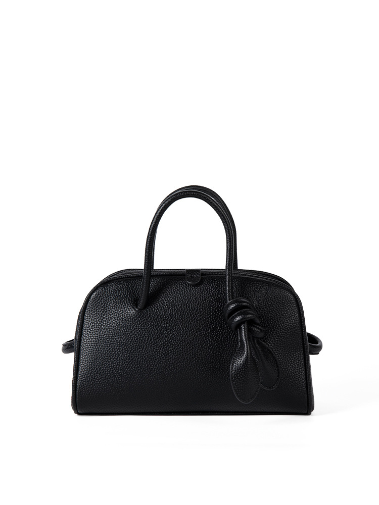 High-End 2025 New Large-Capacity Boston Bag Korean-Style Niche Design Lychee Pattern Relaxed Style Handbag For Women