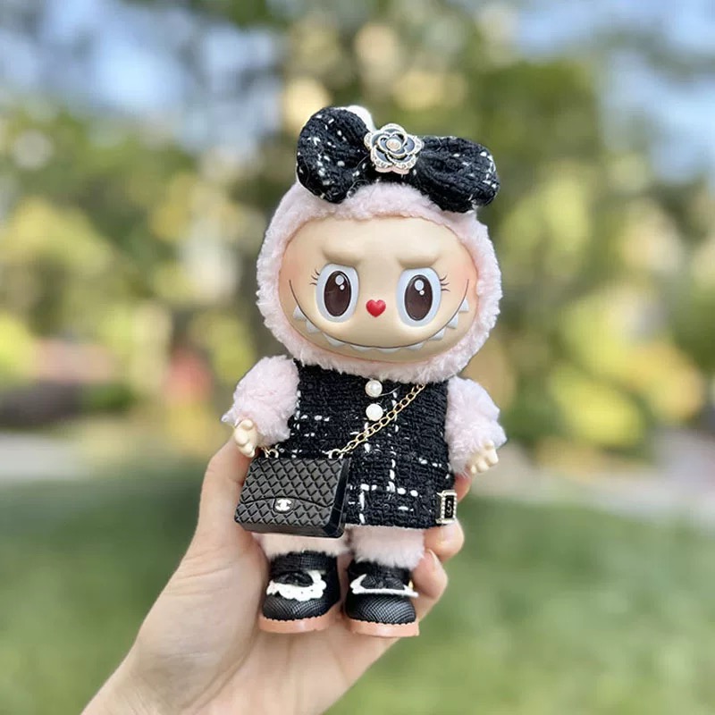 17cm Doll's Adorable Dress - up Casual Outfit Set: Skirt and Clothing for Plush Dolls