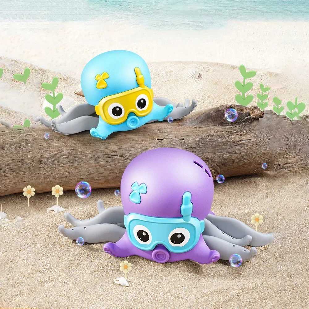 New Kids Cartoon Cute Octopus Bathing Toys for Children With Windup Chain Clockwork Water Floating Beach Baby Playing Toys 1Pcs C250915