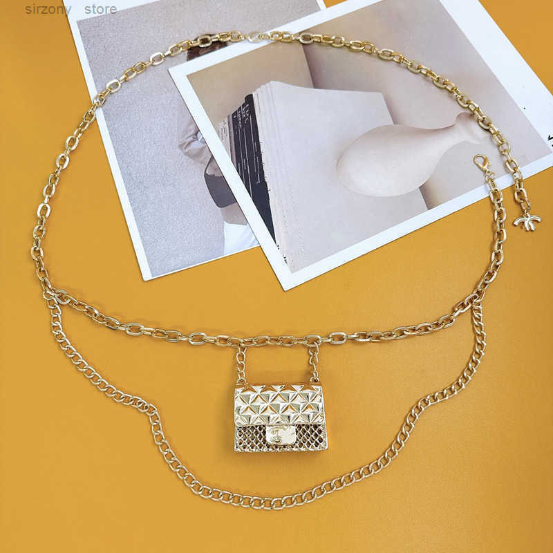 Vintage Style Gold Plated Belt Chains Adjustable Dual Layer Waist Chain Jewelry for Dresses Outfits Z250913