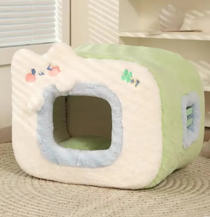 Pet dog kennel Genki Cat kennel winter warm four seasons universal cold cat house winter closed cat kennel pet cage