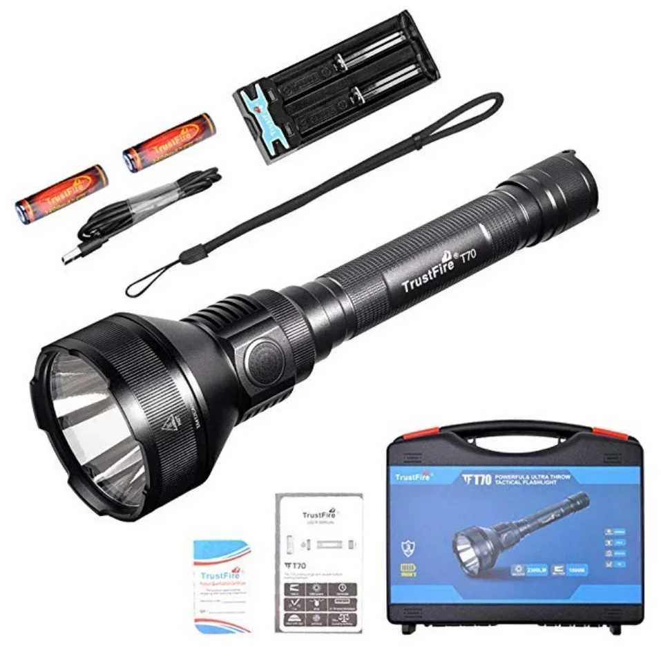 Hunting LED Flashlight 2300lumens Tactical Torch Powerful Rechargeable Light by 18650 Battery for Camping Self Defense C250915