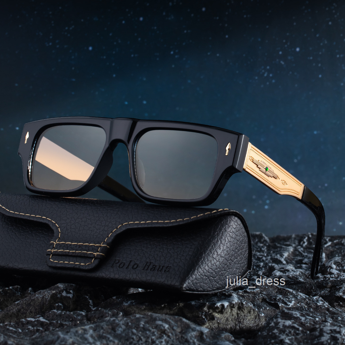 2025 New Fashion Square Frame Sunglasses for Men Unique Trendy Highend Sun Protection Sunglasses for Men