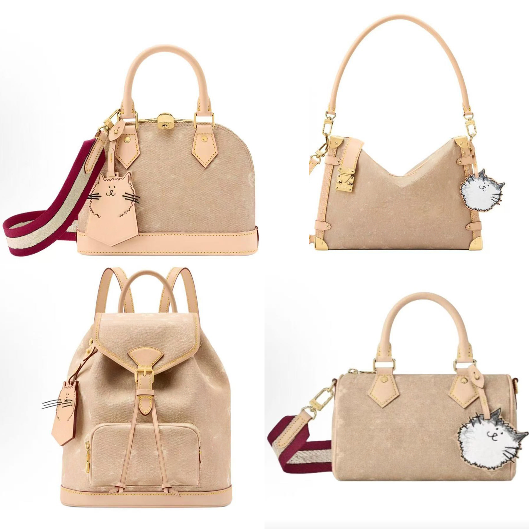 2025 Designer Bag Grace Coddington Collaboration Collection Handbag Shoulder Bags Designers Woman Meowgram Canvas Crossbody Bag With Cat Charm Top M25787 M25728