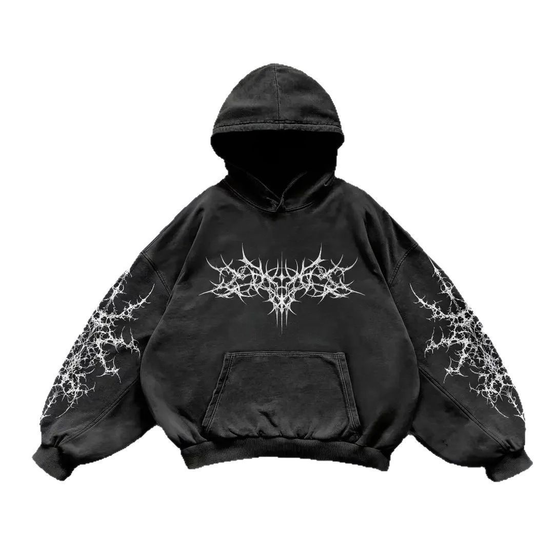 American Dark Style Clothing Retro Striped Fashionable Zipper Hoodie Men Harajuku Y2K Gothpunk Casual Loose Sweatshirt Women 250829