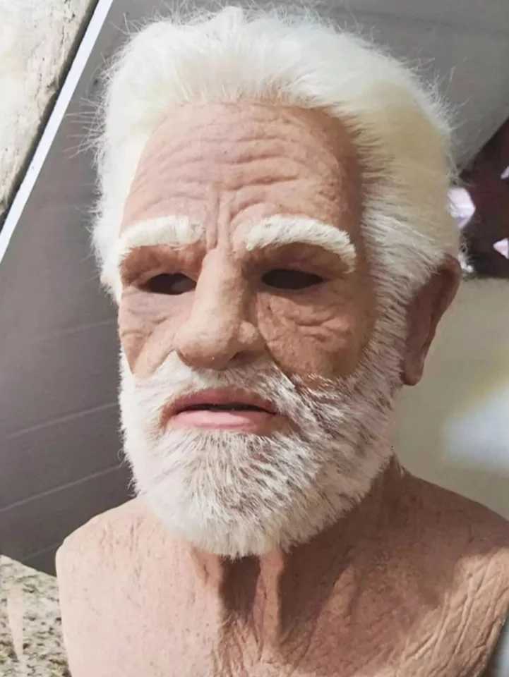 Halloween Old Man Mask Realistic Vicissitudes Simulation Full Face Mask Role Play School Party Gathering Game Head Cover W250915