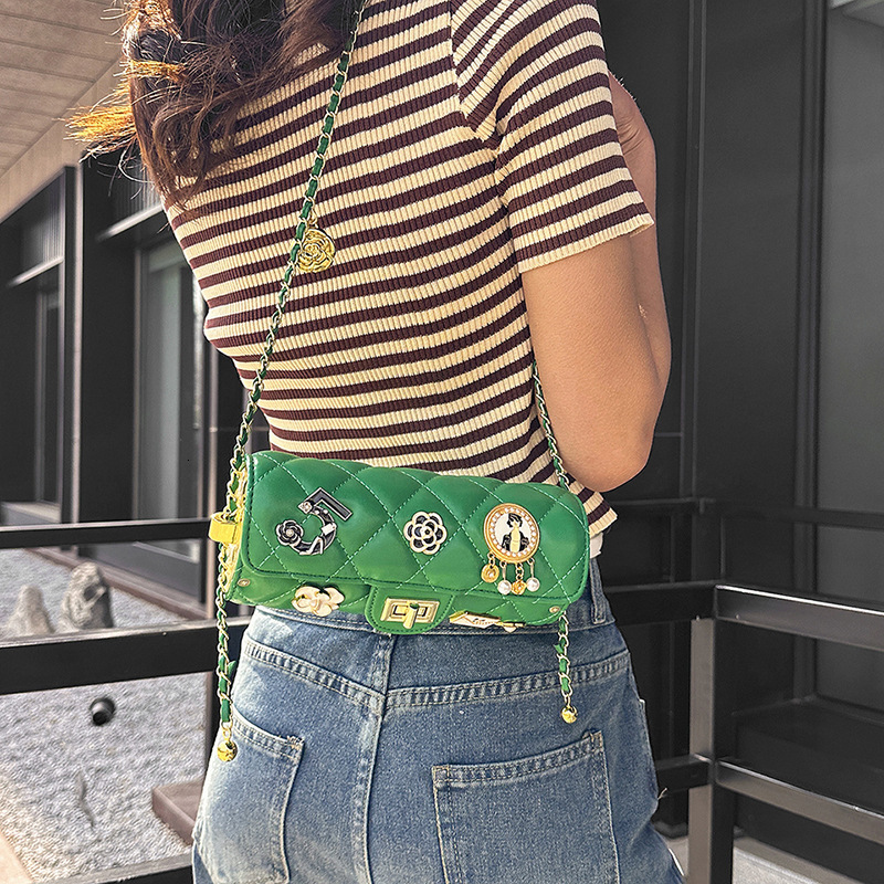Luxury Brand Designer Bag Bag Summer New 2025 Korean Fashion Single Shoulder Bag Women's Small Style Quilted Texture Crossbody Small Square Bag P