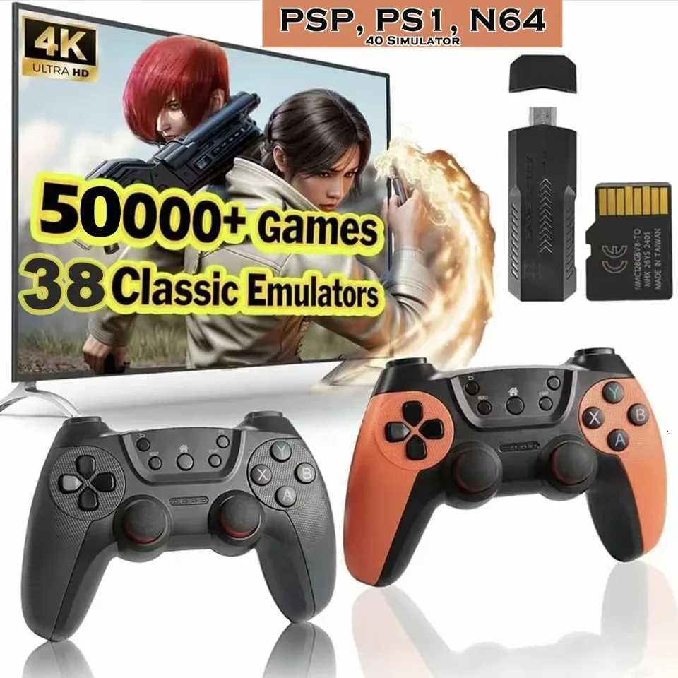 50000games X2 Pro 4KHD Game Stick 4445 Emators Retro Game Console Rechargeable Wireless Controller He TV 2Players Kids Gift Y250915