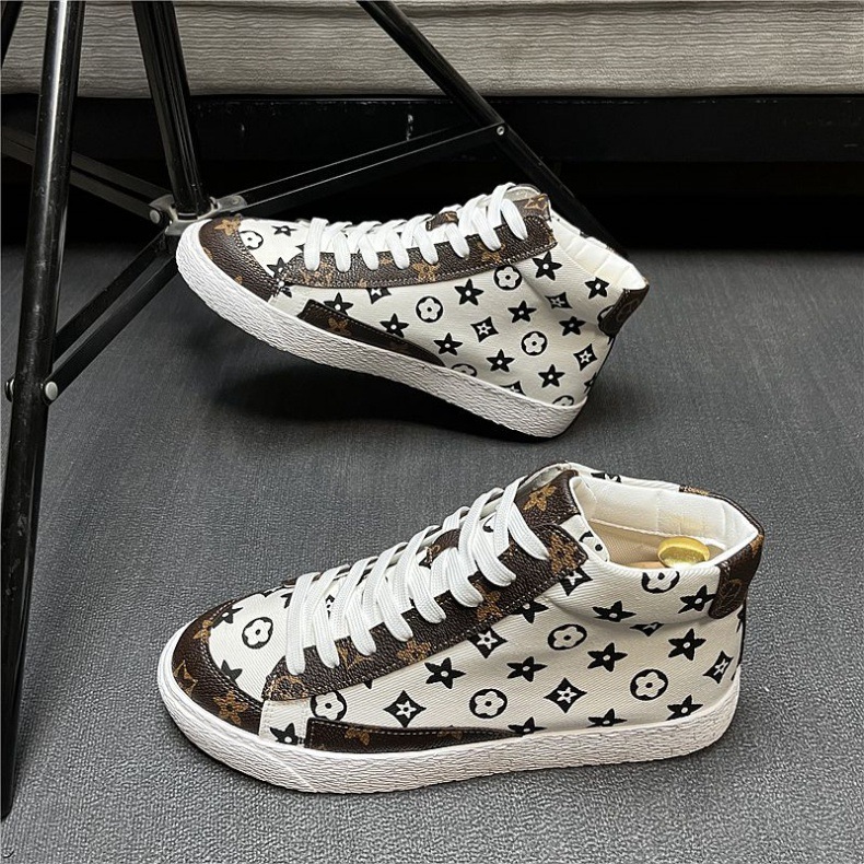 Designer Shoes Casual Sports High-top Sneakers 202 New Style Trendy Versatile lace-up high-top Men's Shoes Free shipping
