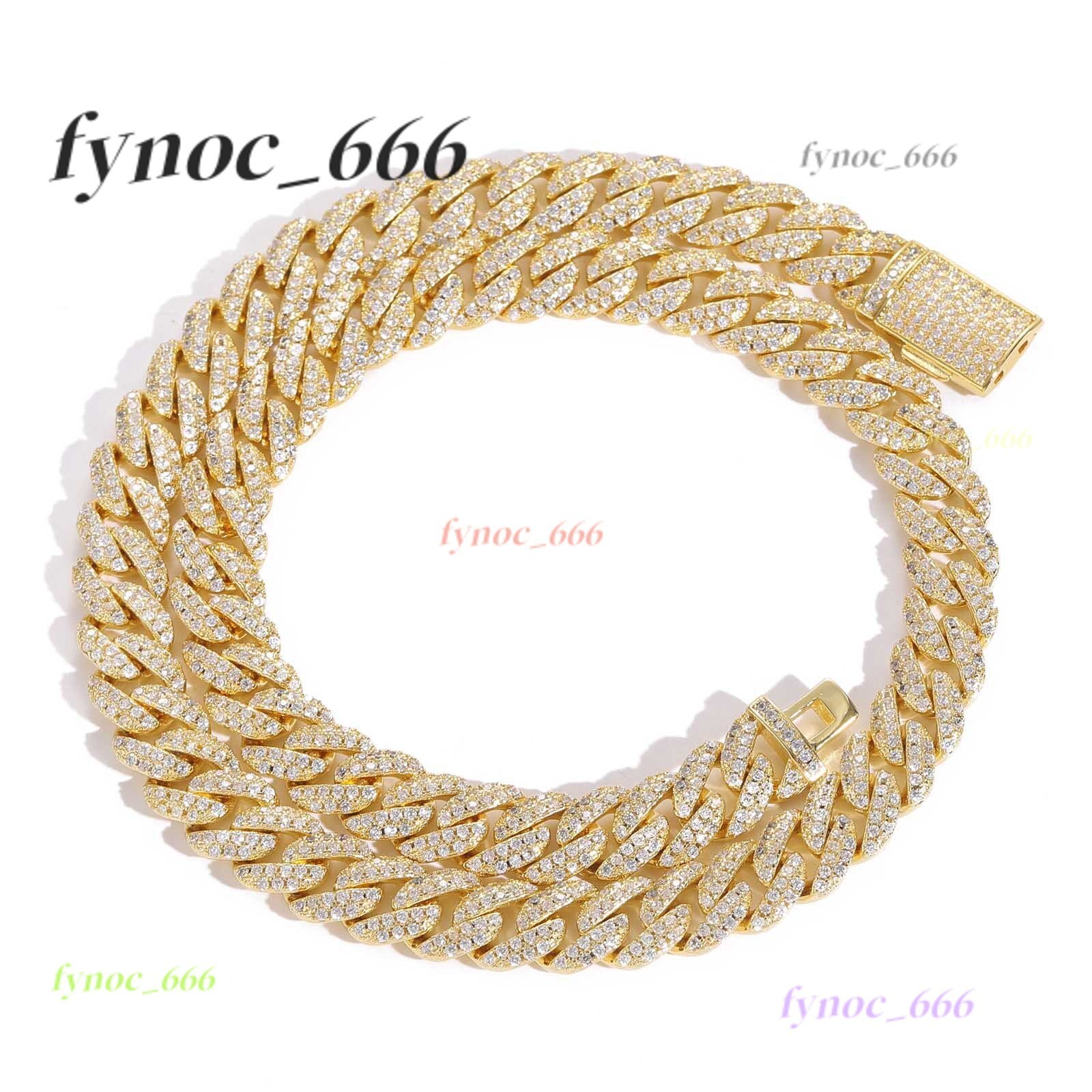 High Quality Hip Hop Iced Out 10mm Moissanite Cuban Link Chain Necklace Bracelet Miami Choker Necklace Women Man