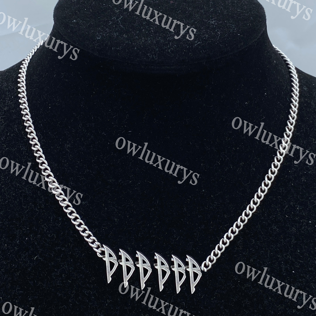 2025 Luxury Jewelry B Necklace BB Necklace Women's and Men's General Thick Necklace Fashion Jewelry Pendant Necklace Alloy Diamond