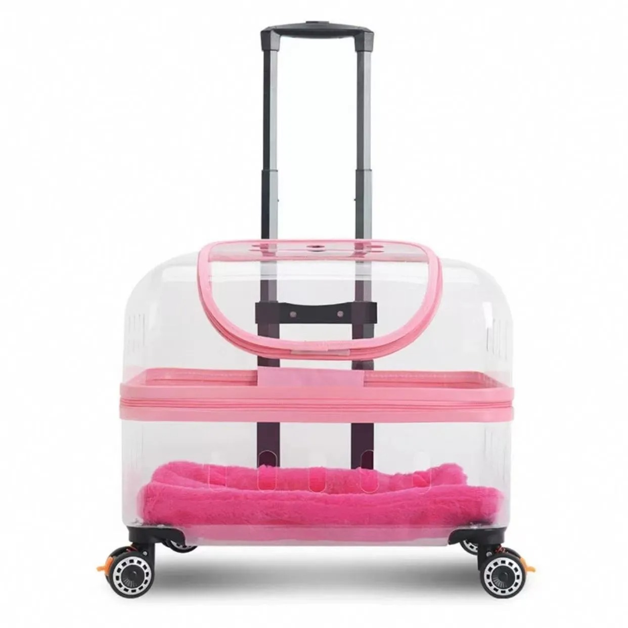 Pet suitcase cat bag portable for outdoor use large size two cats luggage transparent dog suitcase aviation suitcase small cart