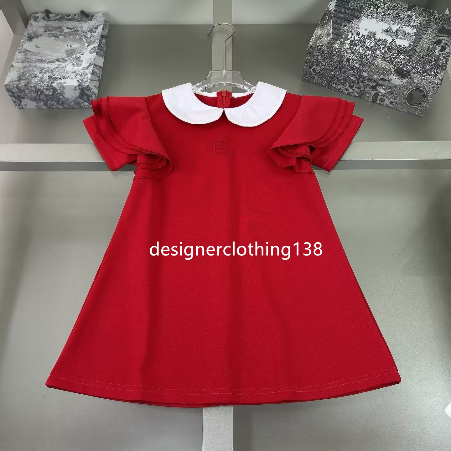 Designer brand kids dress girls Fashion Gradient color dresses Slip skirt logo printing dresss High quality shirt skirt Baby Clothes size 90cm-160cm D4
