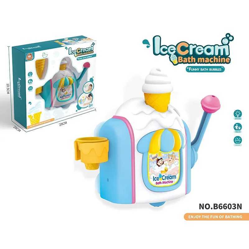 Ice Cream Maker Bubble Foam Play Machine Shower Baby Kids Toy DIY Delicate Rich Foam Bubble Maker For Bathing C250915