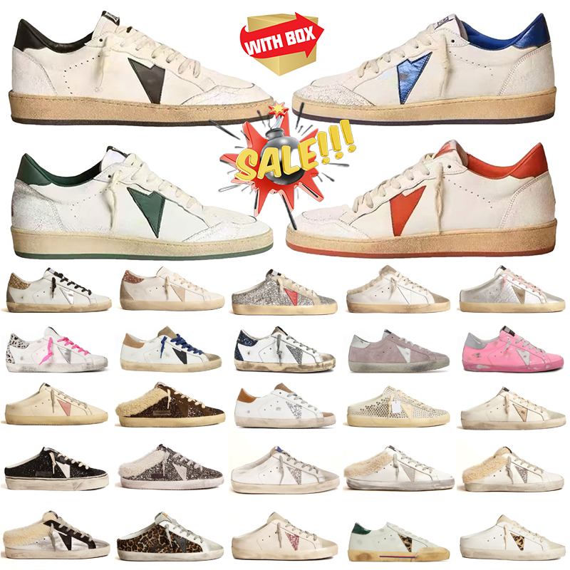 with box Designer Shoes Old Shoe Loafers Sneakers Super-star S Shoes Leather Italy Dirty Brand Women Men Ball Casual Star Trainers Top One 36-47