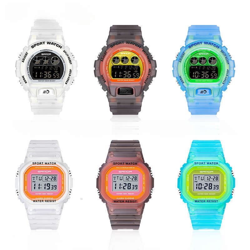 DHwatches New Single Display Transparent Strap Unisex Student Youth Fashion Trend Personality Luminous Waterproof Watch