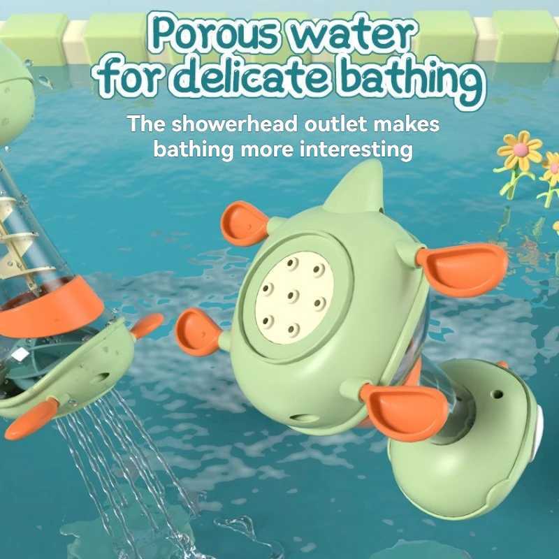 2025 Childrens Bathing Water Spray Dinosaur Rotating Shower Head Baby Bathroom Playful Water Childrens Bathing Toys C250915