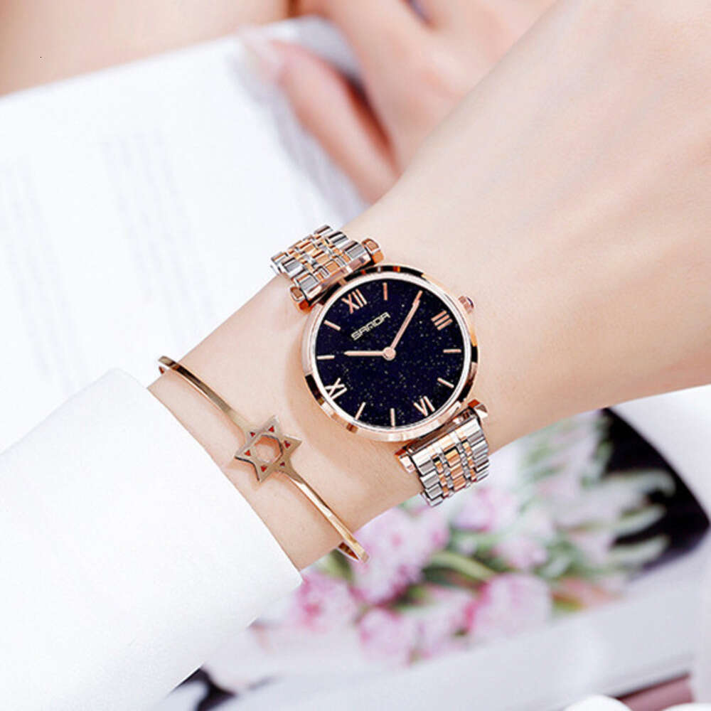 DHwatches Starry Sky Dial for Women with Diamonds Fashion Trend TikTok Wristwatch Female Internet Celebrity Quartz Watch