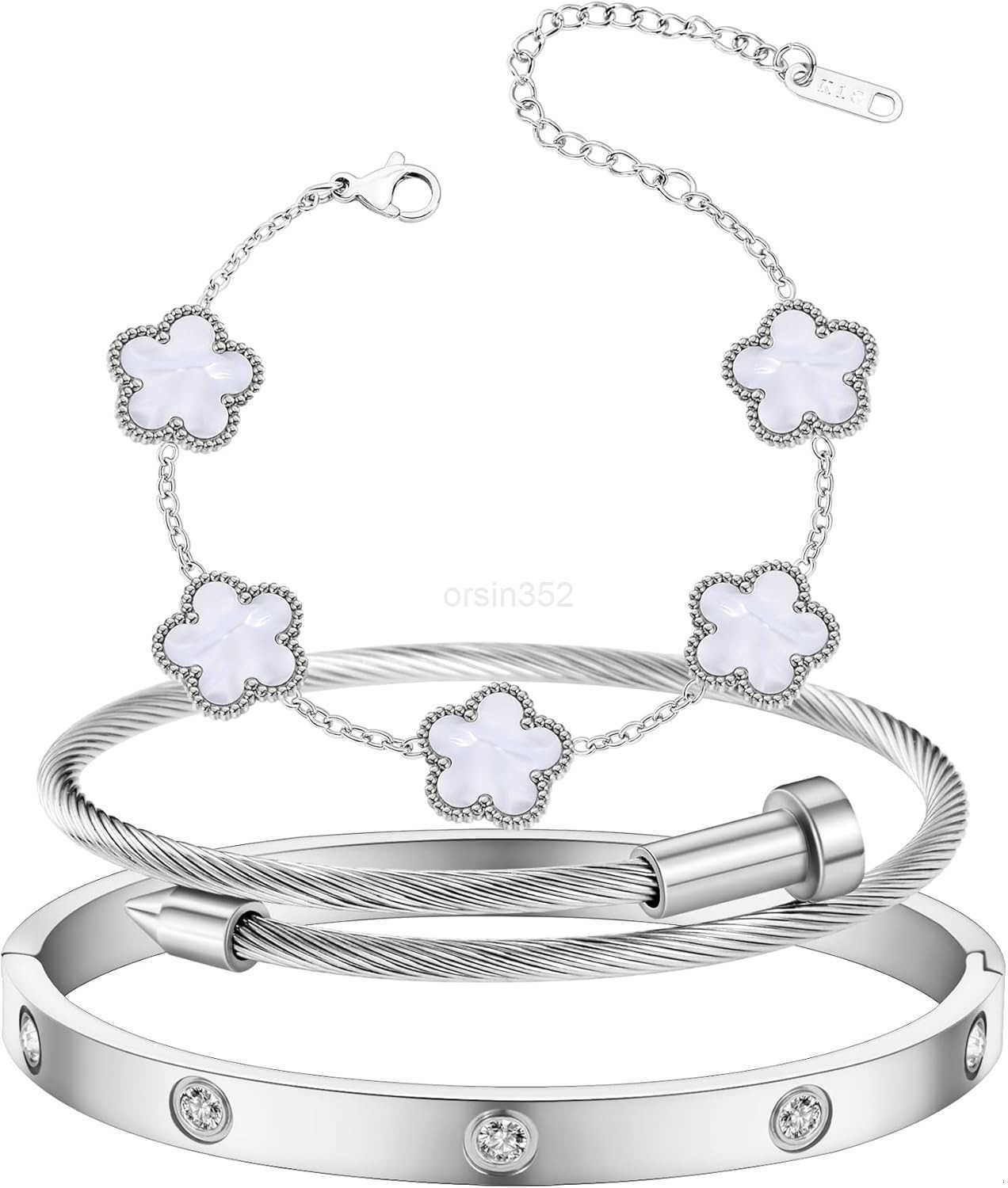 Gold Bracelets for Women 18K Gold Plated Love Friendship Bracelet With Cubic Zirconia Cuff Bangle Jewelry Set Witness the Gift of LoveW250915