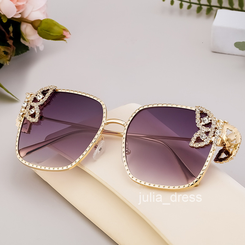 Fashion Butterfly Diamond Sunglasses for Women Metal Frame Sunglasses Women Shades