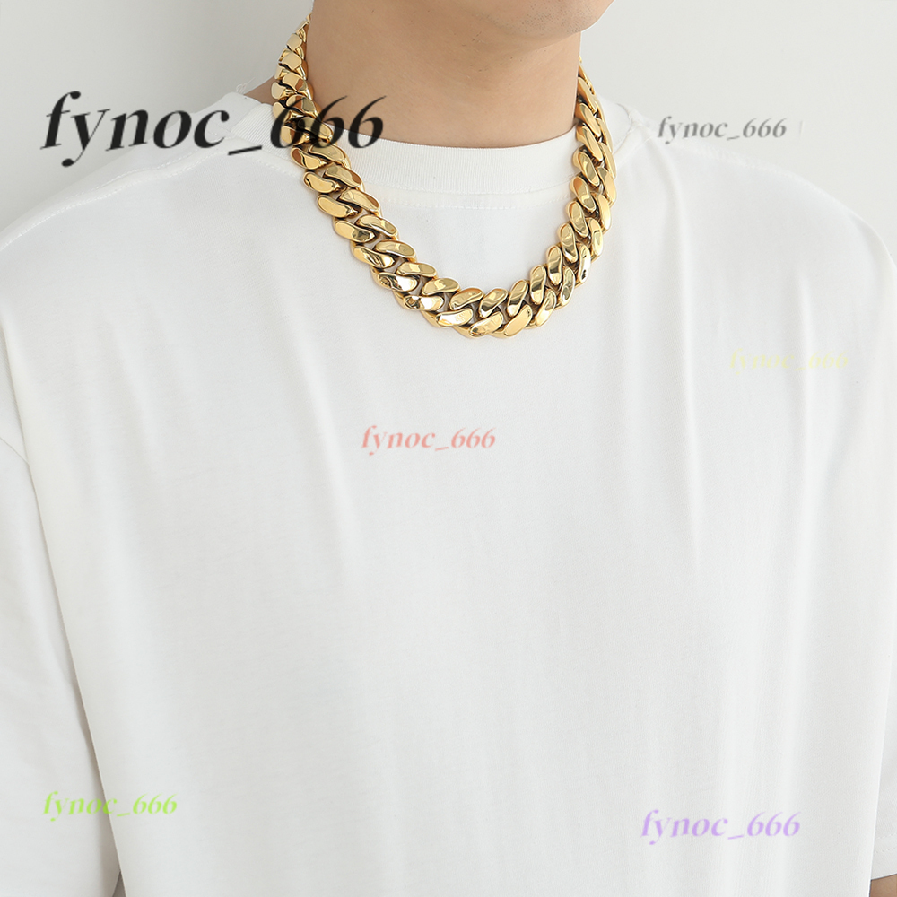 22MM Brass Cuban Chain Necklace Men Hip Hop Jewelry Chunky Cuban Link