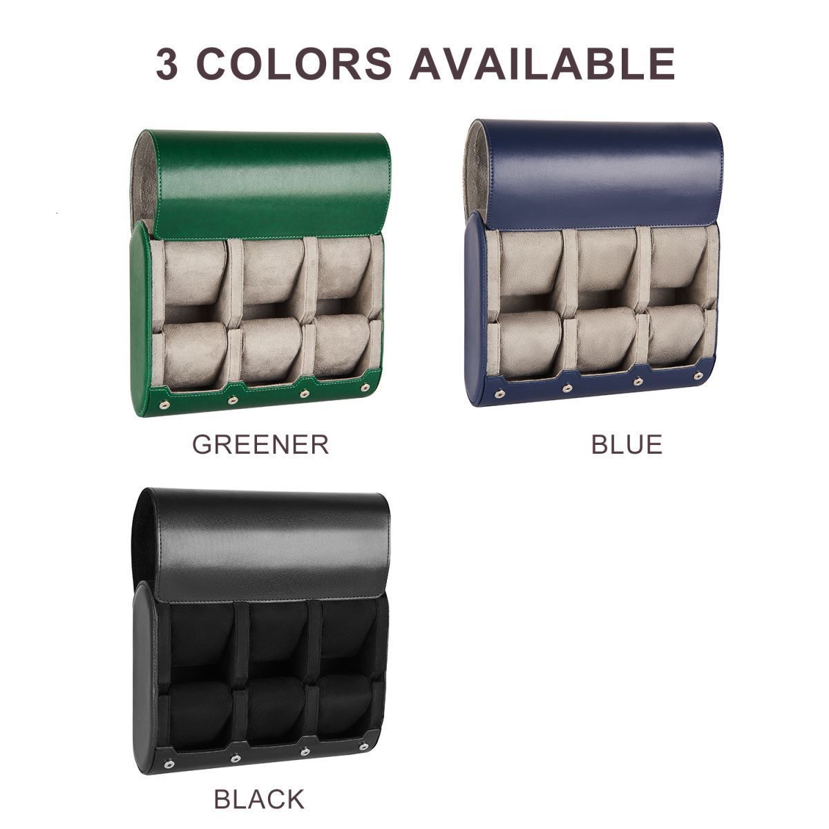 Watch Travel Case 6 Slot Watch Roll Travel Case Organizer Display - PU Leather Watch Case - Watch Organizer for Men Women 240909