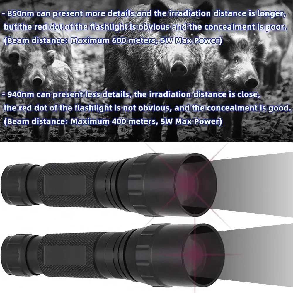 Infrared complement 7W VCSEL 850nm940nm Zoom Infrared Flashlight with Mute Adjustable Power 810nm IR Light C250915