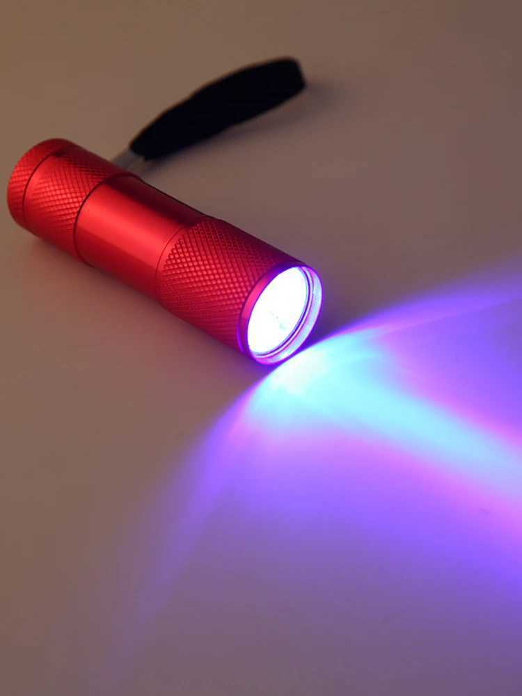 Mini Flashlight with Rope Professional Purple Light AntiSkid 395nm Backlight Portable Ultraviolet Torch Gadgets C250915