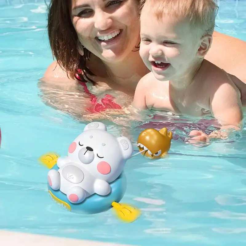 Kids Bathtub Toy Animal Shaped Bathtub Bath Time Toy Pull String Toy Water Bath Time Fun Interactive Bath Toy For Boys Girls C250915