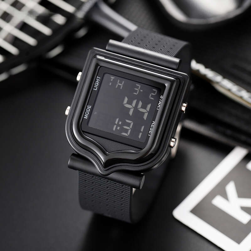 DHwatches Fashion Trend Square Outdoor Sports Shockproof for Men and Women Multifunctional Waterproof Luminous Electronic Watch