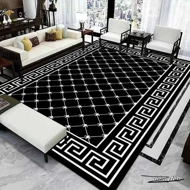 Nordic Light Living Room Rugs Modern Simplicity Style Bedroom Geometry Carpet Decor Non-Slip Floor Mats Big Size Decorate Y250210