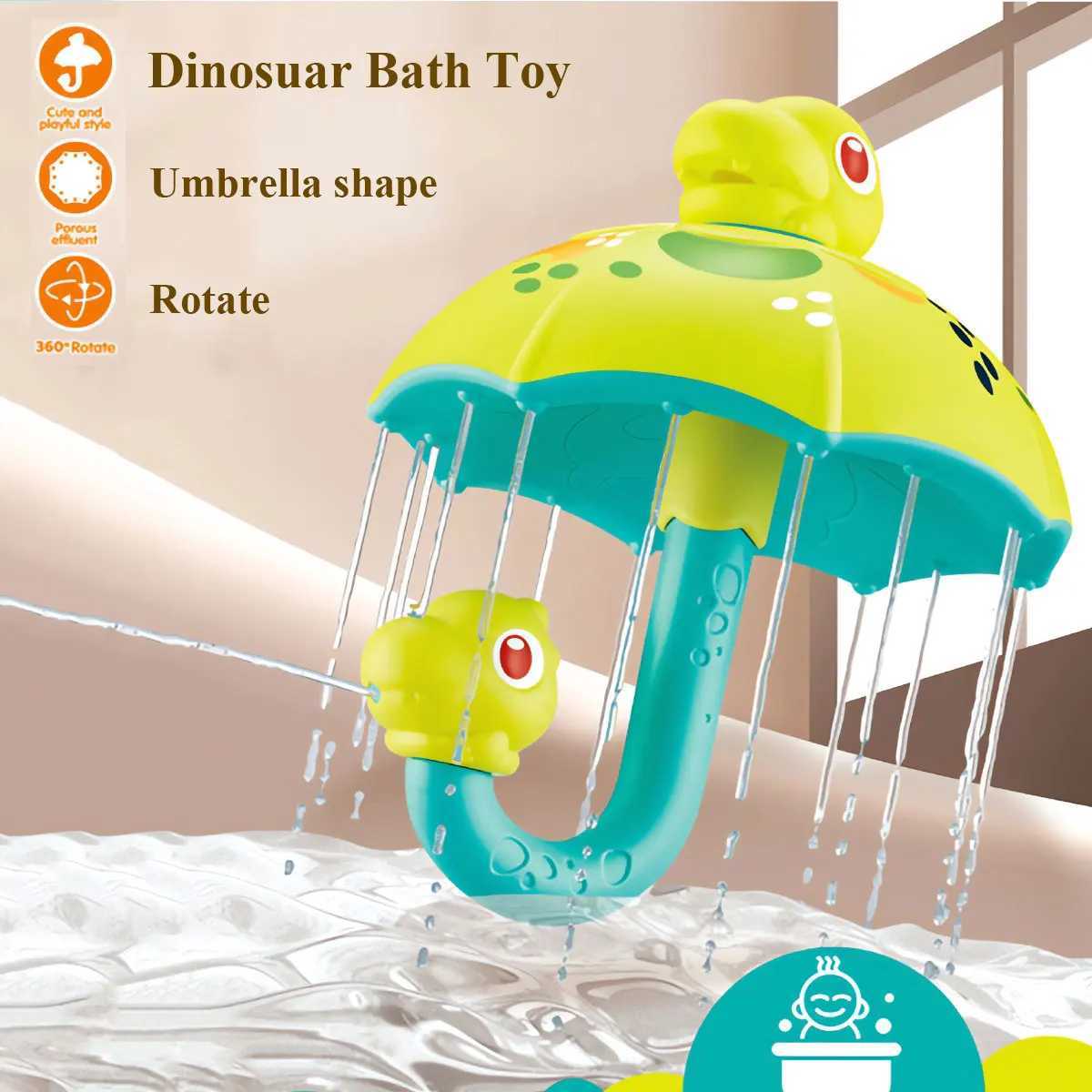 Dinosaur Mushroom Umbrella Baby Bath Toy Bathing Cute Swimming Water Spraying Umbrella Shower Outdoor Toy For Kids Playing Game C250915