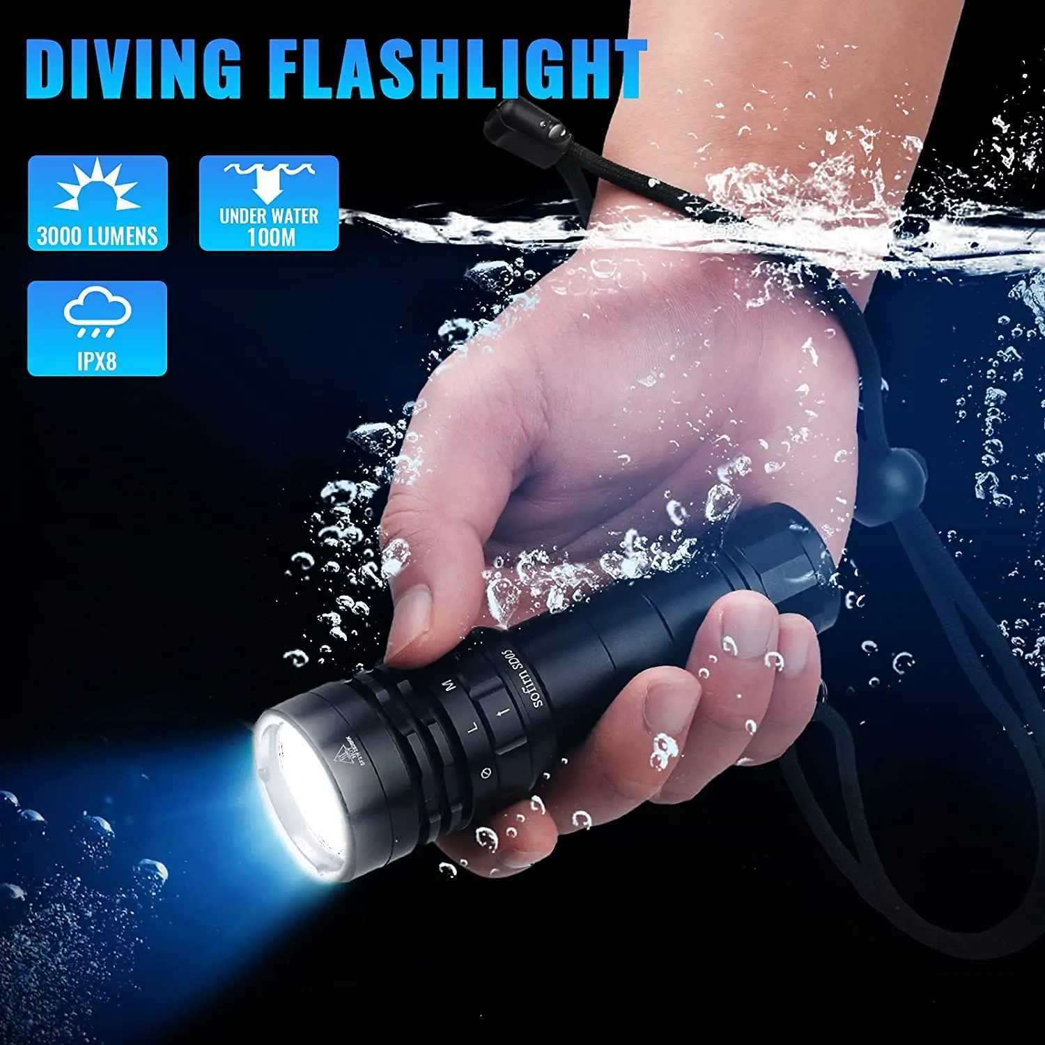 Sofirn SD05 Scuba Diving Flashlight XHP502 21700 Lantern 3000lm IPX8 Waterproof Magnetic Ring Orange Peel Reflector 18650 Torch C250915