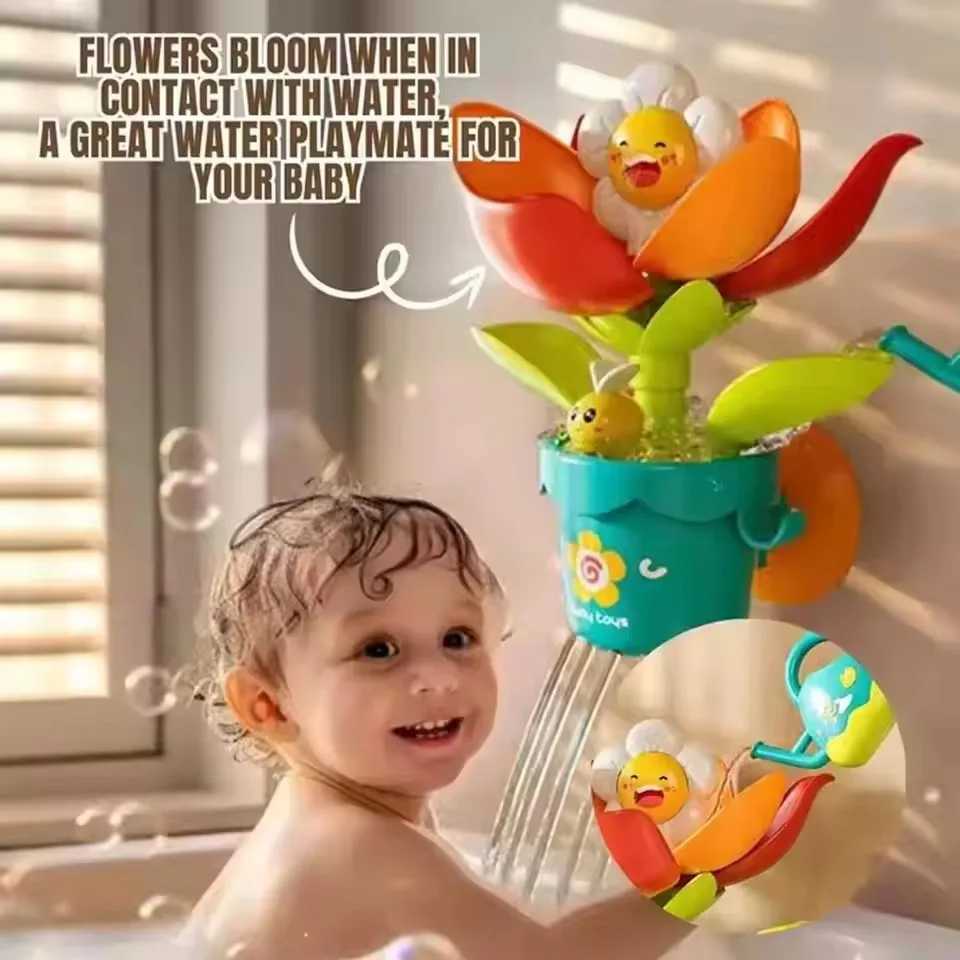 Sunflower Bath Toys Water Activated Blooming Shower Spray Fun Bath Time Interactive Water Play For Kids Baby Safe Eco Frien B5N9 C250915