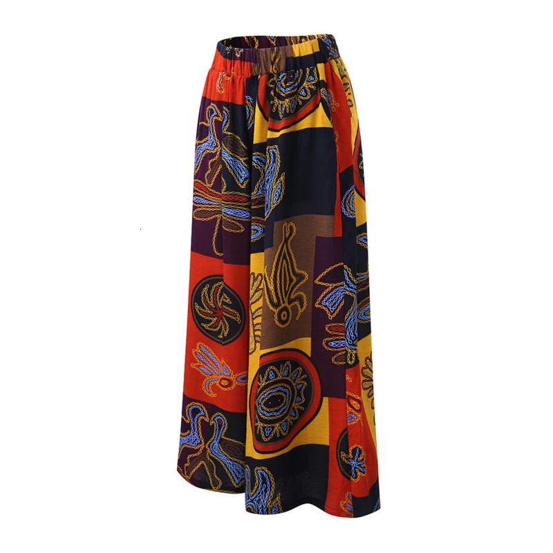 Ethnic Style Wide Leg Trousers Women Yoga Harem Pants Gypsy Hippie Thai Boho Court Pants Ruched Waist Aladdin Womens Pants 250915 - view 3