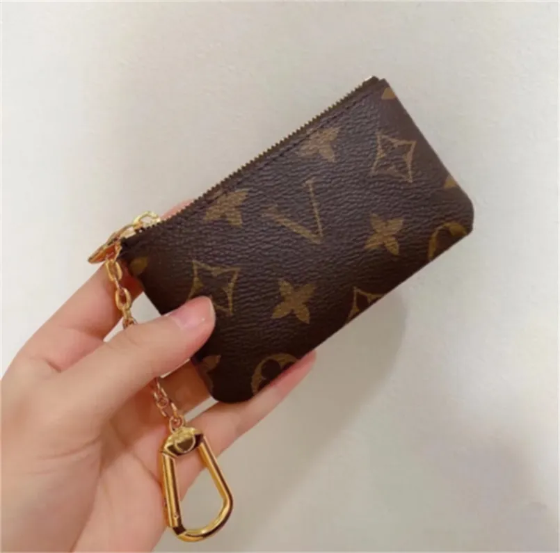 Designer zippy wallets womens pouch cles short mens coin purse credit card holder small wallet key ring embossed cardholder leather bag with out box
