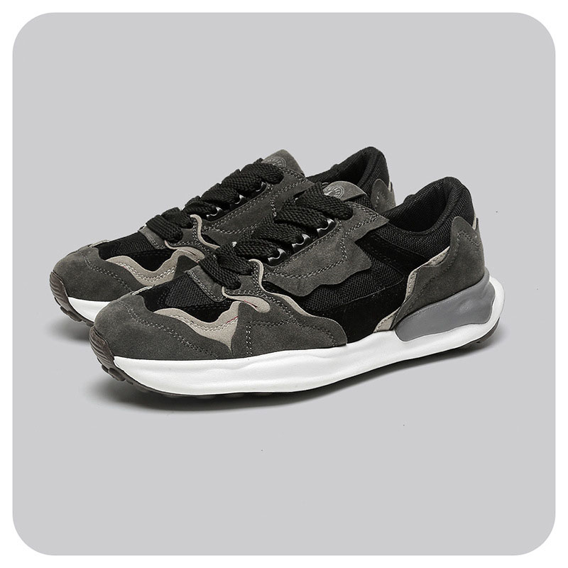 MeiReTu free shipping Running Shoes Classic Fashionable Breathable Thick Bottom Running Casual Sports Mens Shoes Black Grey Sports sneakers