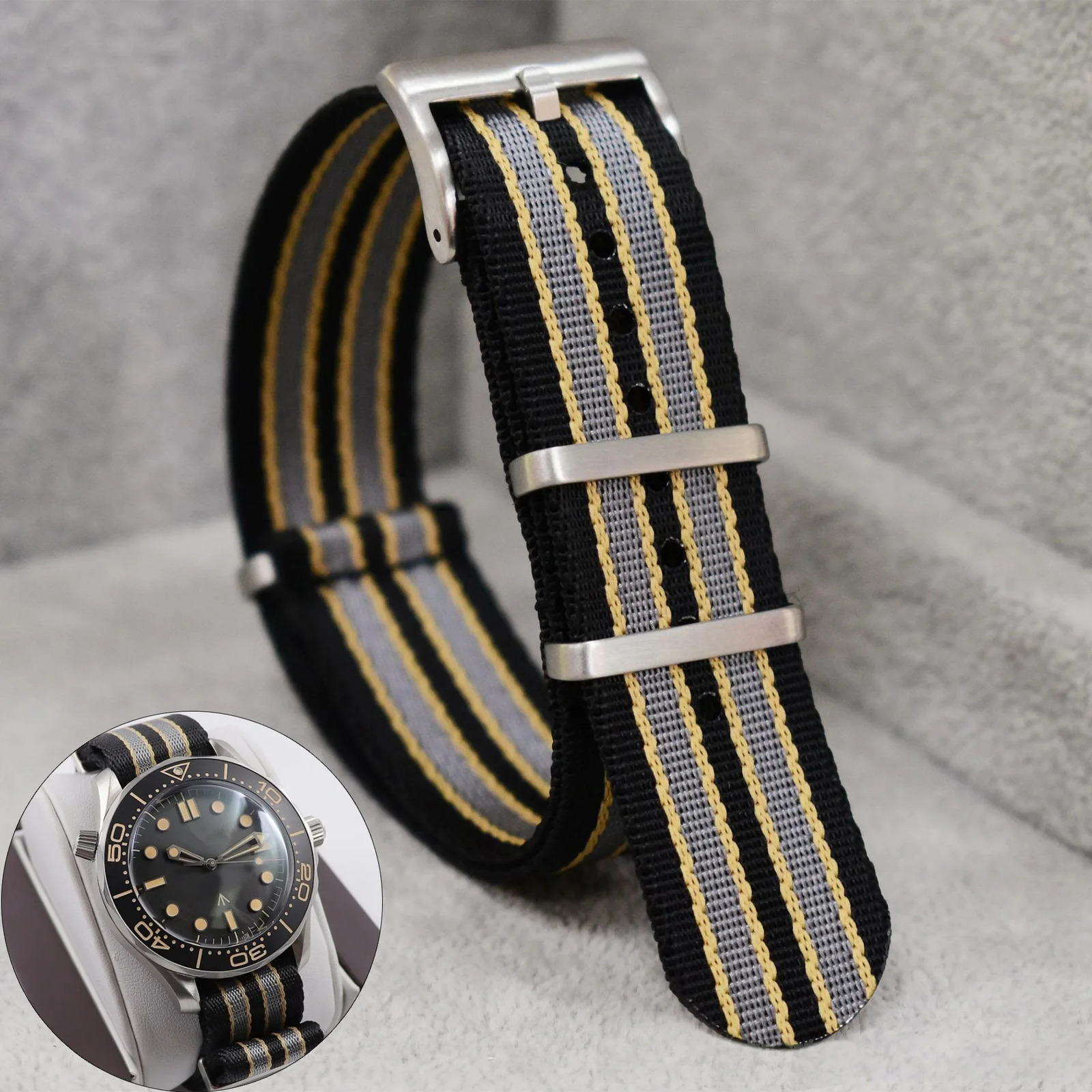 20mm Nylon Watch Strap for Omega 007 Replacement High Density Band Rolex Premium Soft Universal Sports 250915BJ