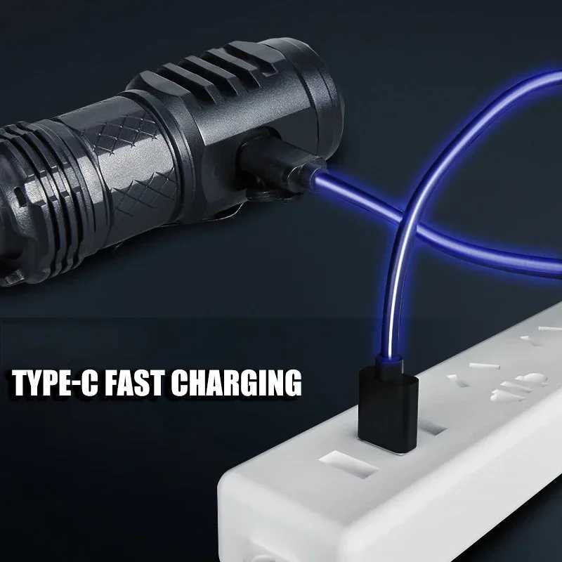 High Quality 3SST20 LED Flashlight 18350 Super Bright Torch Rechargeable USB Light Waterproof with CAP CLIP for Hiking Camping C250915