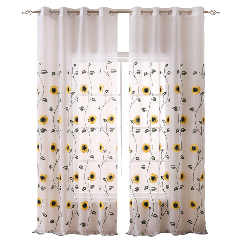 YL-37179 French green kitchen gauze curtain retro American light-transmitting French double-layer lace bedroom partition curtain bay window curtain