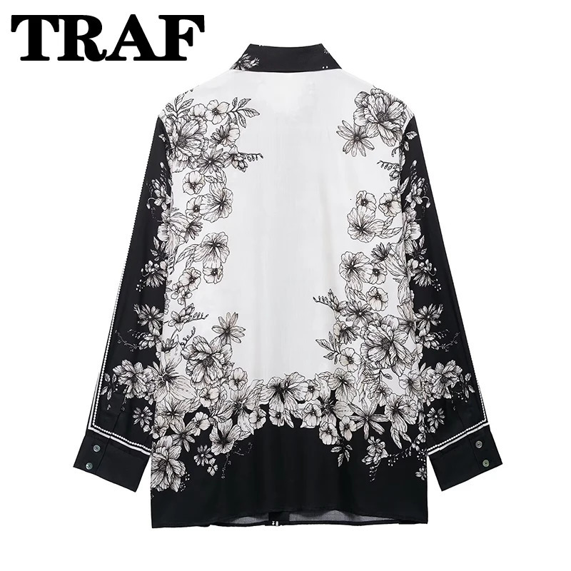 Chic Elegant Pants Set Womens 2 Pieces Fashion Printed Shirt Top Trousers Casual Sets Two Piece Woman Outfits 250915