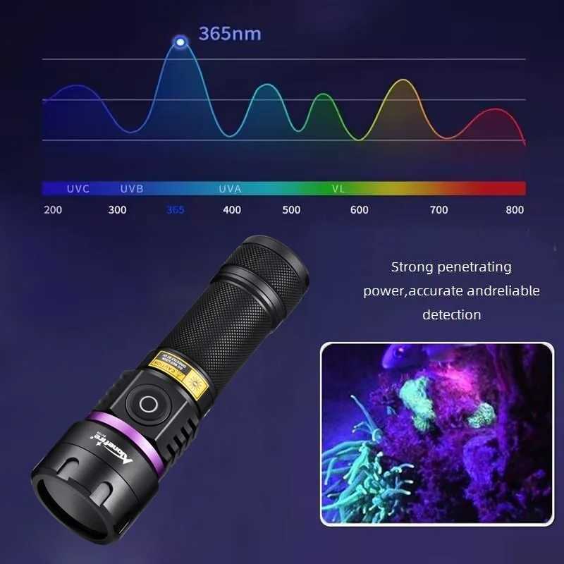 120W 365nm UV Flashlight 6Light Ultra Violet Black Light Ink Dryer Money Fluorescer Cat Dog Urine Tinea Ore Money Detector SV116 C250915