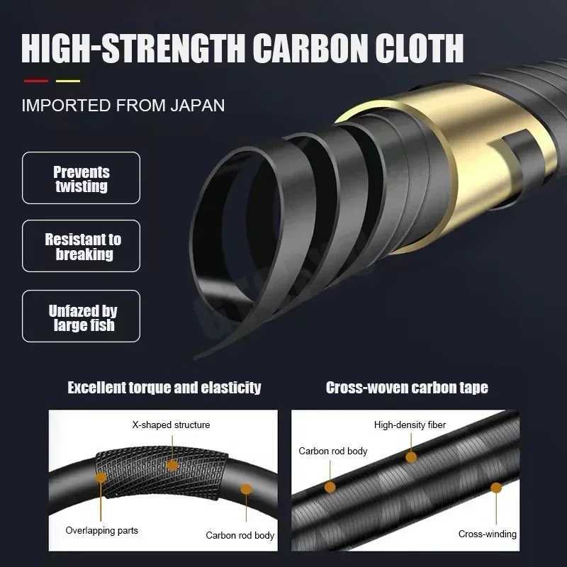 2145M Tescopic Fishing Rod Caon Spinning Fishing Po Boat Saltwater Freshwater Beach Rock Surfcasting Baitcasting Rod W250915