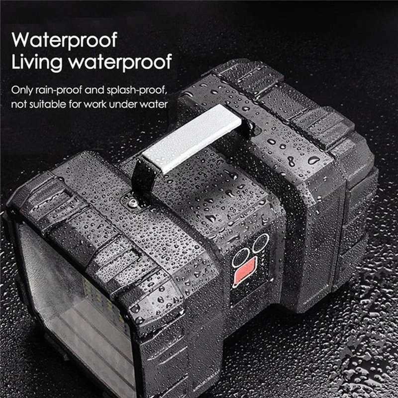 XHP100 Super Bright LED Touch Light Searchlight Double Head Flashlight USB Rechargeable Portable Outdoor Emergency Lights C250915