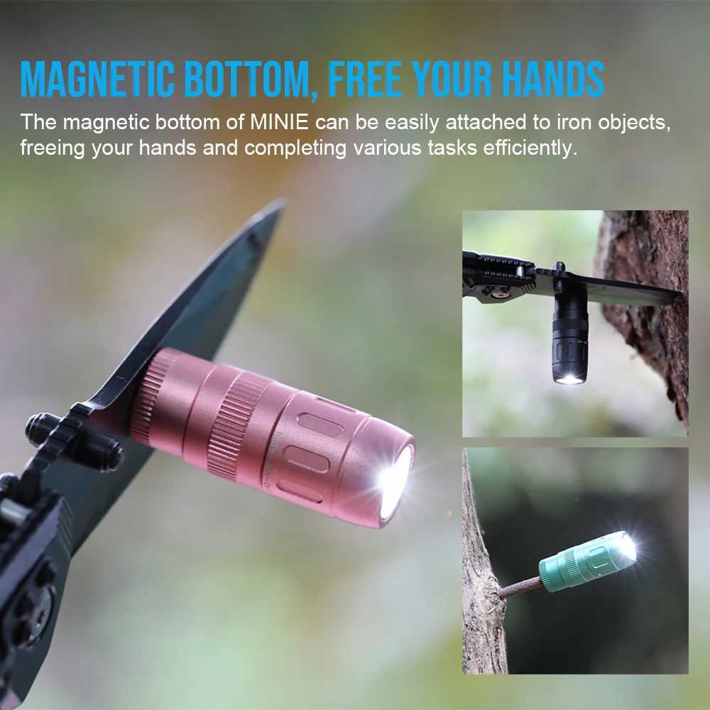Trustfire MINIE Mini Magnetic Waterproof LED Flashlight Portable Rechargeable Keychain Light for Camping Fishing Outdoor C250915