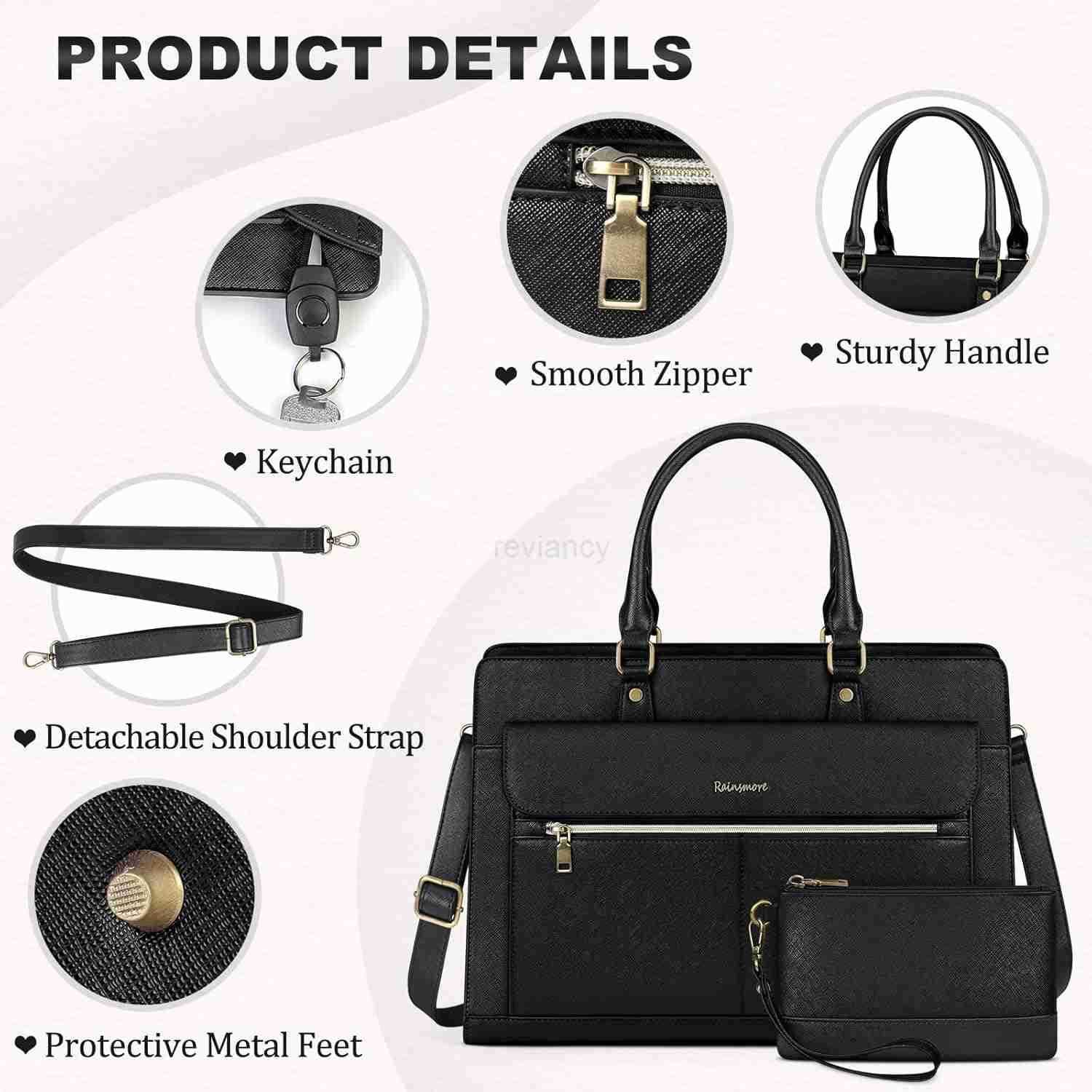 Laptop Bag for Women 156 Inch Laptop Tote Bag Business Office Work Bags Professional Briefcase Waterproof Leather PU Computer Bag Teacher Shoulder Bag